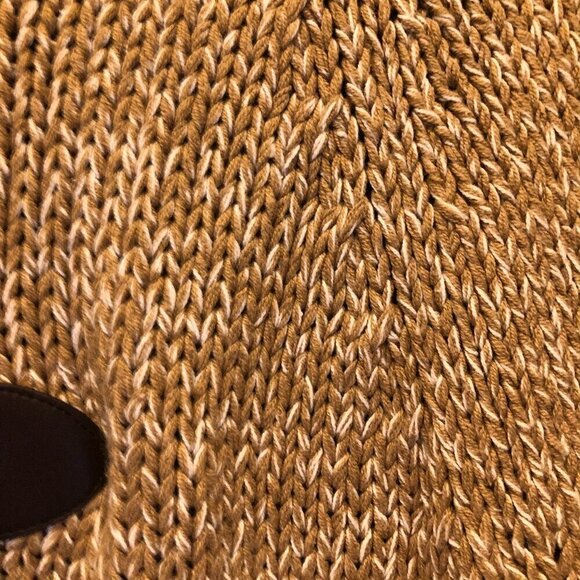 MICHAEL KORS Knit Poncho Cape Sweater Zip Up Cardigan Beige Tan Size S - Picture 3 of 15